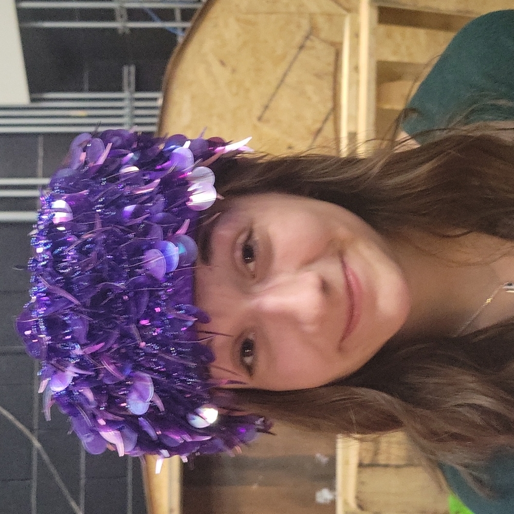 Whitetail and Shon uniqe beaded and sequin purple hat